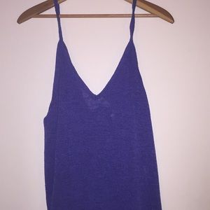 Blue hi-low tank top